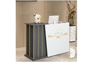 SPXMQSS Bancone Cassa per Negozio, Banco Reception con Cassetti, Bancone Reception Centro Estetico, Banco di Ricezione per Ufficio, Sale Aziendali, Hotel, Negozi di Abbigliamento