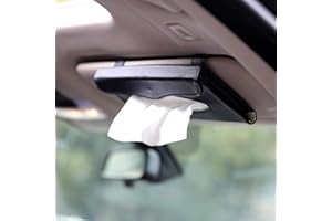 LEAGY 2 Pack PU Leather Car Tissue Holder,Tissue Holder for Car Visor,Auto Napkin & Tissue Paper Box for Backseat,Easy to Install Save Space