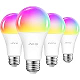 ANWIO Lampadina LED Smart Wifi Con Attacco E27,12W Equivalenti a 100W,1521Lm,Compatibile con Alexa,Echo and Google Assistant,