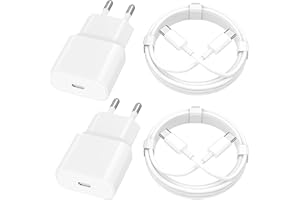 [Certifié Apple MFi] Chargeur iPhone 17, Rombica 4Pack 20W USB-C Secteur Adaptateurs Chargeur Mural Type-C Charge Rapide avec Câble Type-C De 2M pour iPhone 17/17 Air/17 Pro/17 Pro Max/16 Pro/15/iPad