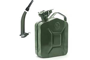 MAKA CHANGE YOUR LIFE QUALITY MAKA Tanica Benzina in Metallo con Beccuccio, Verde Militare e Presa Ergonomica, Bidone Carburante con Chiusura di Sicurezza, Antiruggine Certificata UN Trasporto Merci Pericolose (5 Litri)