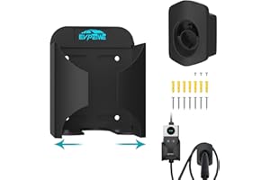 EVPEIWE EV Charger Holder, Adjustable Type 1 EV Charger Holder, EV Charging Cable Organizer & Wall-Mount Connector Nozzle Holster Dock for Type 1 (SAE J1772), EV Charger Cable Holder, Set of 2