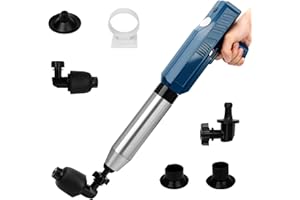 Wula Desatascador de Inodoro eléctrico, desatascador de desagües de Aire, desatascador de desagües de Aire de Alta presión con barómetro en Tiempo Real, Potente desatascador de Fregadero