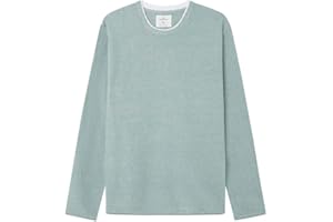 Springfield Contrast Collar Textured Jumper Polo a Maniche Lunghe Uomo