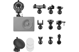 SOEKOA Dash Cam Suction Cup Mount Holder Compatible with TOGUARD, apeman, Yi, Mibao, SuperEye, DuDuBell, Crosstour Etc. with 10+ Different Points, 3 x Glue Double Sided Adhesive Tapes, 3 Wipes(dry and wet)
