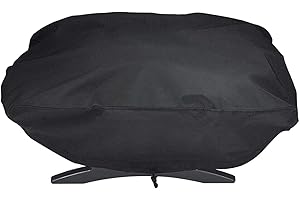 GEKLOK Cubierta de parrilla de gas para barbacoa, cubierta de parrilla impermeable Accesorios de protección para Weber 7110 Q1000, resistente a los rayos UV y al agua (67.1x44x32cm)(negro)
