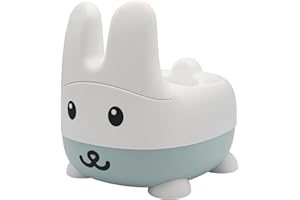 ANA BABY Bunny Training Potty with Back Rest, Removable Bowl & Lid (Green)
