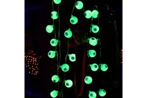 TUKEOO Halloween Decorations Lights Outdoor, 30LED 16.4FT 3D Eyeball String Lights Battery Operated, Halloween Decorations Outdoor Indoor for Garden Party Decor