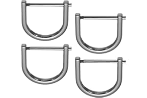 PATIKIL 1" D-Rings Screw in Shackle, 4 Pcs Horseshoe U Shape D Ring Zinc Alloy Semicircle Buckles Replacement for Purse Keychain Collar Accessories Craft, Black