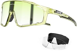 KAPVOE Gafas de Ciclismo Polarizadas Hombre Mujer Gafas MTB Bicicleta Montaña Bici con 3 Lentes K76-3L