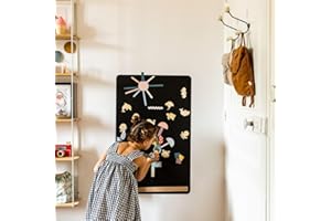 FERFLEX - tableau magnetique enfant - Rectangle - deco murale avec bande magnetique adhesive repositionnable - vendu avec un jeu de formes géométrique - 57x90 cm