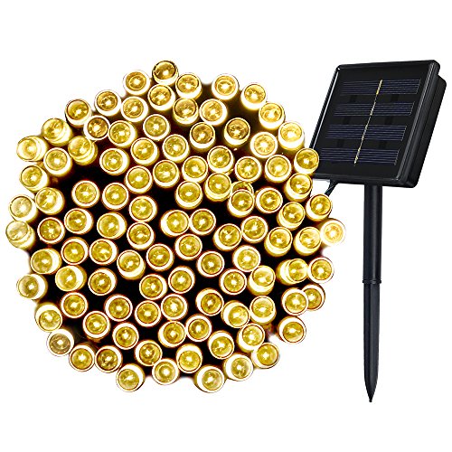 InnooTech 200er LED Solar Lichterkette Garten Außen Licht Warmweiß 20M, 8 Modi Dekorative Beleuchtung für Terrasse, Party, Hochzeit, Camping, Weihnachten, Hof usw