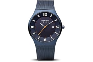 BERING Men's Solar Watch, 40 mm Stainless-Steel Case and Dial, Milanese Strap, Sapphire Crystal, 5 ATM, 14440