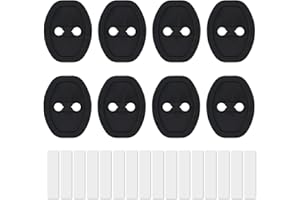 BOXOB 8pcs Car Door Lock Protective Covers, Thickened Silicone Car Door Latch Strike Guard Covers Silent Shock Absorption Noise Reduction Universal Accessories for Most Vehicles(Black)