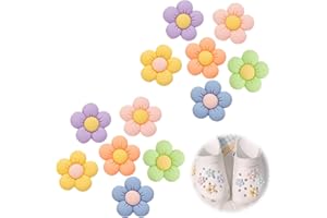 ZOVATOR Flower Shoes Charms, 12 Pcs Flower Charms for Crocs Shoe Charm for Girls Croc Charm Cute Daisy Flowers Decoration DIY Shoe Decoration,6 Colors