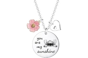 WAECEIP Girl's Necklace Jewellery You are My Sunshine Pendant Necklace Chain Gift for Daughter, Niece, Girls St** Gifts Cute Necklaces for Women Friendship Birthday Gift