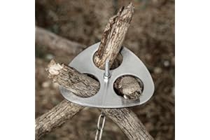 DLMLEMU Portable Campfire Stand, Outdoor Cookware Stand, Campfire Cooking Accessories Set, Camping Cooking Tripod That Can Be Built With Three Branches, with Adjustable Hanging Chain, Campfire Grill Rack