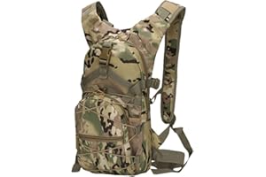 Ketamyy Military Backpack Camouflage Bicycle Casual Waterproof Multi-pocket Durable Travel Tactical Hiking Trekking Climbing Sports Small Backpack 15L Men Women Bag Army Day Pack