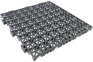 ANTIHUMEDADES Loseta PVC Reforzado (Gris Oscuro, 33x33x2cm), Piscinas, garajes, talleres, zonas húmedas, paso de vehículos, lavaderos de coches