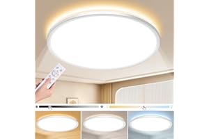 Sentasi Deckenlampe LED Deckenleuchte Flach 24W 3000lm,3000-6500K,Ultra Dünn lampe Rund Dimmbar mit Fernbedienung,Lampen deckenlampen für Wohnzimmer Schlafzimmer Badezimmer Küche Ø29cm (Weiß-1 Stück)