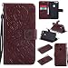 Produktbild Lonchee Google Pixel XL Leder Wallet Tasche Brieftasche Schutzhülle , Sonnenblumen geprägten Muster Design Hochwertige PU Leder Folio Tasche Case Hülle im Bookstyle mit Standfunktion Kredit Kartenfächer (braun)