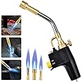 InLoveArts Heat Propane mapp Torch 3 Replaceable Nozzles Multi Purpose High Intensity Trigger Start Torch,Multifunction High Intensity Trigger with 3 Nozzles/Tips CGA 600, Gas Cylinders not Included
