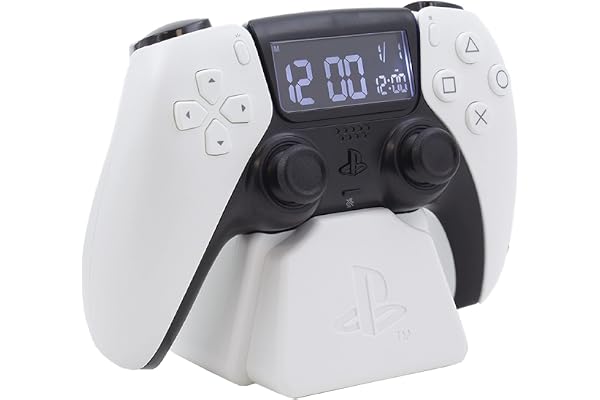 Paladone PlayStation vit PS5-kontroll väckarklocka, officiellt licensierade varor