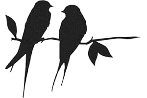 Greyoe Silueta de pájaro de Metal, Silueta de pájaro de Metal de Hierro Forjado Negro Arte de árbol de Metal Golondrina (pájaro del Amor) en la Rama para la decoración del árbol del jardín