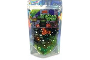 BARE BOUTIQUE Witches Brew - 30 Pack, Halloween Themed Bath Pearls. Cats, Frogs, Black Hearts, Green Apples, Pumpkins. Bath Beads, Halloween Bath Accessories