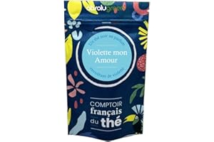 ABSOLUGREEN Thé Noir Violette Mon Amour - Comptoir Français Du Thé - Saveur Florale Délicate - Infusion Parfumée En Vrac 80g - Pour Un The Raffinée Et Envoûtant, Idéale Pour Un Moment De Détente