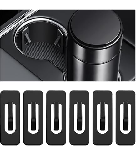 6 Pz Inserto Portabicchieri Auto, Inserto Universale in Plastica per Portabicchieri Dell'Auto con Autoadesivo Stabilizzatore Anti-Vibrazione del Portabicchieri Dell'Auto per Auto SUV