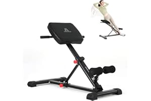 Novonova Silla Romana Multifuncional Respaldo Ajustable, Banco de Pesas Inclinable, ahorra espacio, con rodillo de transporte, Banco Romano para extensiones de espalda, entrenamiento de fuerza, glúteo