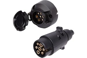 AGRISHOP 12 V 7 Pin Trailer Plug Socket Male Female Wiring Connector Adapter For RV Caravan Tractor Truck Van Towbar Towing Boat Car Trailer Accessory