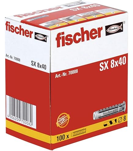 Tasselli Fischer SX 8x40 Mm - Confezione Da 100, Per Cemento, Mattoni E Calcestruzzo - Foto 9