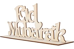 Pssopp Ramadan en Bois Eid Mubarak décoration en Bois Lettre Ornements Eid Mubarak décors Maison Chambre Table décoration