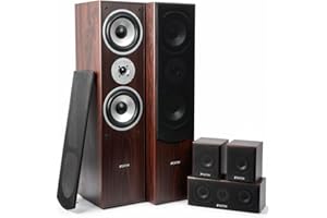 Fenton HF5W - Home Cinéma 5.0 - Noyer, 335 Watts, Pack de 5 Enceintes Home Cinéma, Idéal pour Films et Musiques