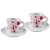 Bialetti Porselen Kahve Kupası 2'li Set Kalpli