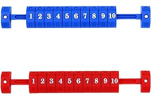 Butyeak Tischfußball-Zähler, Tischfußball-Score-Indikatoren, Tischfussball Torzähler, 10 Zahlen Fußball-Tisch-Score-Zähler, Tischfußballzähler, für Standard Kicker Tische, 2 Stück (Rot＆Blau)