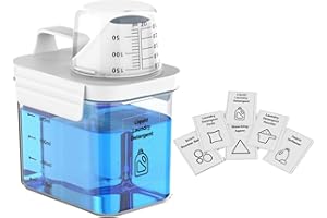 Anhow Dozownik środków piorących, 1100 ml pojemnik na proszek do prania z miarką uniwersalny hermetyczne dozownik proszku do prania