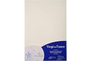 G. LALO Lalo 41400L - Un paquet de 50 feuilles 21x29,7 cm 160g, Vergé de France, Blanc