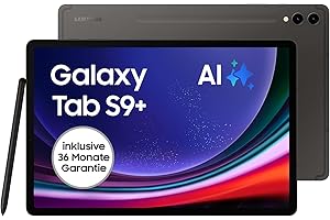 ‎SAMSUNG Samsung Galaxy Tab S9+ AI-Android-Tablet, Wi-Fi, 256 GB / 12 GB RAM, MicroSD-Kartenslot, Inkl. S Pen, Simlockfrei ohne Vertrag, Graphit, Inkl. 36 Monate Herstellergarantie [Exklusiv bei Amazon]
