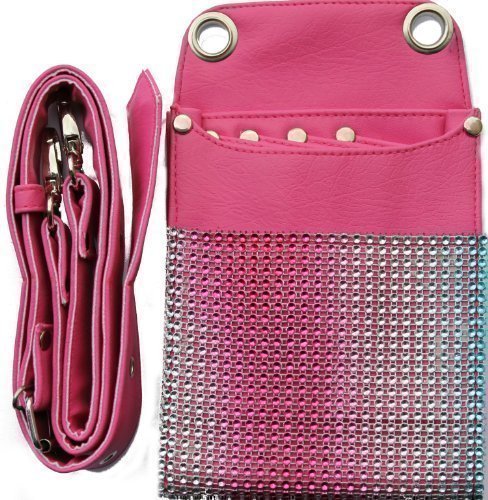 Hairdressing Tools Bag Holster/ Pouch. Black (Pink with Diamonds)