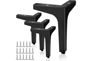 Herbst 4 Pcs Piedini per Mobili Neri 17 cm Gambe per Mobili Triangolari Metallo, Fai-da-te per Gambe Tavolo Gambe Tavolino Credenze, Armadi, Divani, Ottomane(Nero 4 pezzi-17 cm)