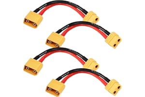 EatPitaya XT90 Male to XT60 Female Connector Adapter, Male XT60 to Female XT90 Conversion Adapter with 14AWG 2in Cable for RC Lipo NiMH Battery Charger