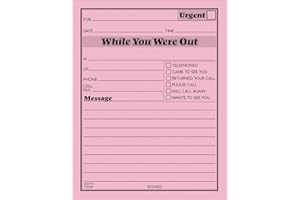 Adams While You Were Out Pads, 10,7 x 14,9 cm, Pink, 50 Blatt pro Block, 12 Pads pro Packung (9711D)