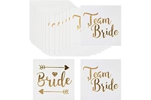 ‎NALER Naler 20 x JGA Tattoo Gold Junggesellinnenabschied Temporäre Klebetattoos Braut Team Bride für Hochzeit Bachelor Hen Party