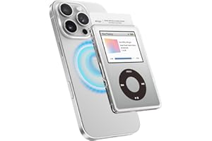 elago Porte Cartes Magnétique Transparente Compatible avec MagSafe, Compatible avec iPhone 16/15/14/13/12 Séries - Construction en Polycarbonate Durable, Protection Contre Dommages (iPod - Argent)