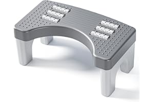 PENBINMALL Toilettenhocker Erwachsene, Toilettenhocker Klappbar Hoch, Staubfrei und Rutschfest WC Hocker Erwachsene, Eingedickter Klohocker für Assist Relieve Verstopfung, Blähungen, Reizdarmsyndrom (Grau)