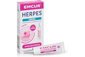 ‎EMCUR Emcur® Herpes Cream with SPF 30 | Against Cold Sores | From 4 Years | with Sun Protection | Transparent | 6 ml