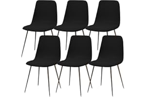 Lydevo Shell Chair Covers for Dining Chairs 6 Stretch Dining Chair Covers Scandinavian Chair Slipcovers Removable Washable Round Chair Slipcovers Protector for Kitchen Living Room Bedroom,Black